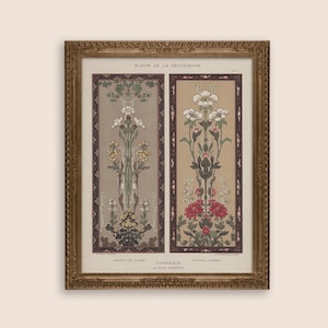 Art Nouveau Floral Print - Paris - Vintage Poster - High Quality - Large Artwork