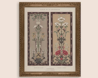 Art Nouveau Floral Poster: Vintage Paris Decor