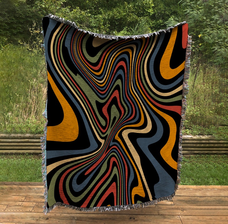 Abstract Colorful Psychedelic Blanket