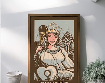 The Empress Tarot Card Print: Vintage Nouveau Art Poster