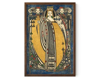 Queen of Clubs Art Print | Margaret Macdonald Mackintosh | Art Nouveau Wall Reprint