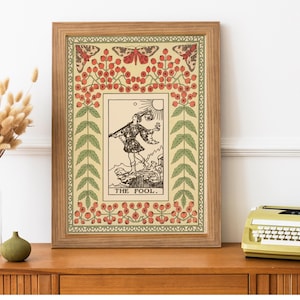 The Fool Print - Vintage Shabby Chic  - Tarot Poster - Nouveau Tarot Card Poster