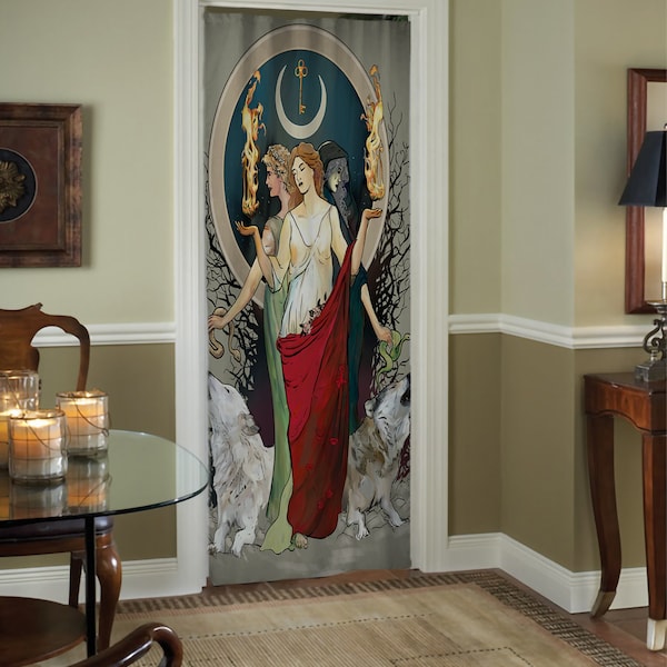 Hecate Moon Goddess - Curtain - Door Panel - Moon Alchemy Design Bohemian Art