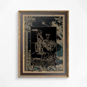 The Knight of Cups Card Print - Floral Nouveau Tarot - Unique Tarot Print - Vintage Tarot Art