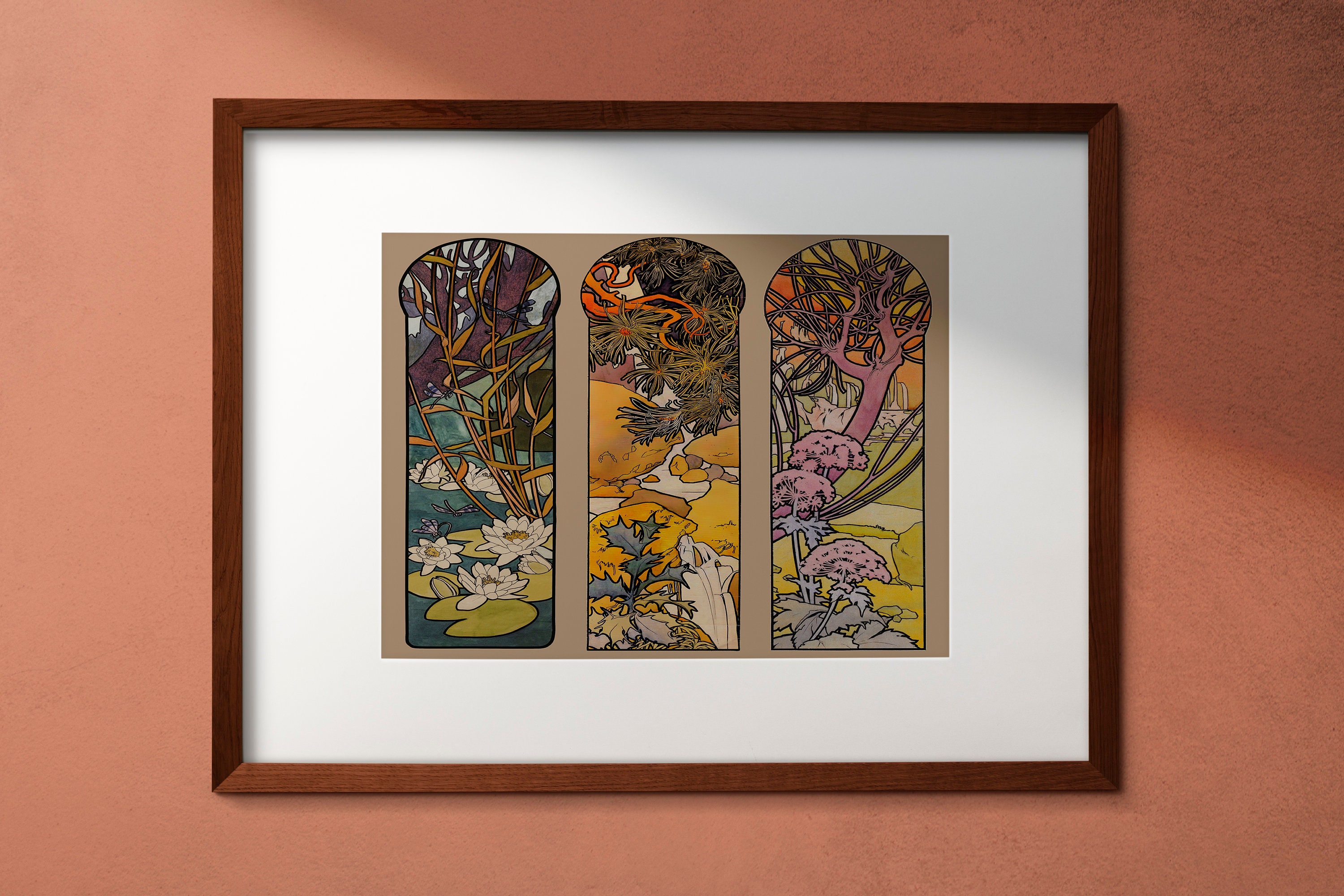 Art Nouveau Stained Glass Lampアルフォンスミュシャ Art Nouveau Stained Glass