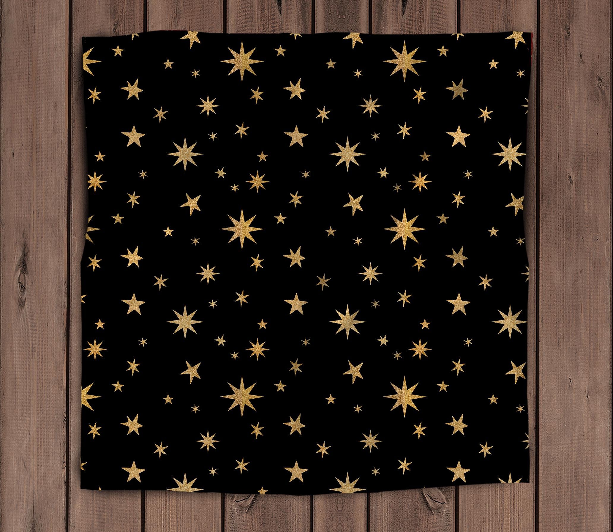Tarot Altar Cloth - Black and Gold Stars - Cotton option - Velvet Altar Cloth