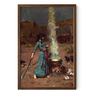 Magic Circle Art Print: Vintage Fine Art - Dark Fantasy Victorian Oil Painting image 1