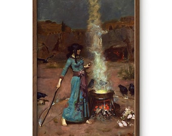 Magic Circle Art Print: Vintage Fine Art - Dark Fantasy Victorian Oil Painting