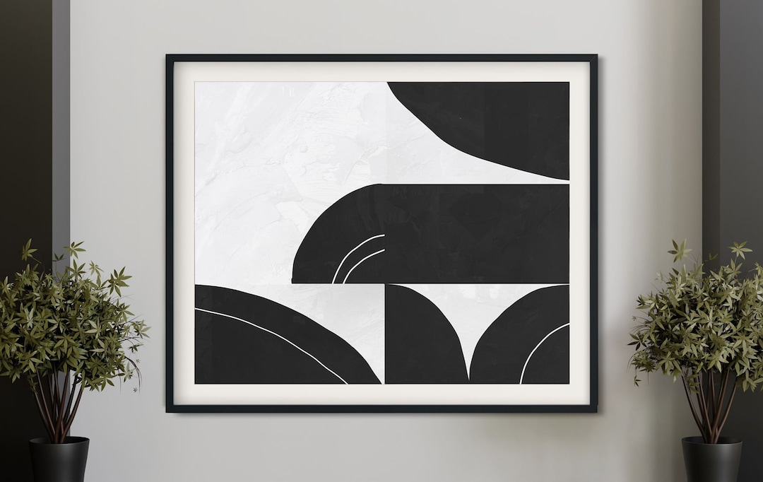 Minimalist Design in Black and White - Geometric Print - Minimalist