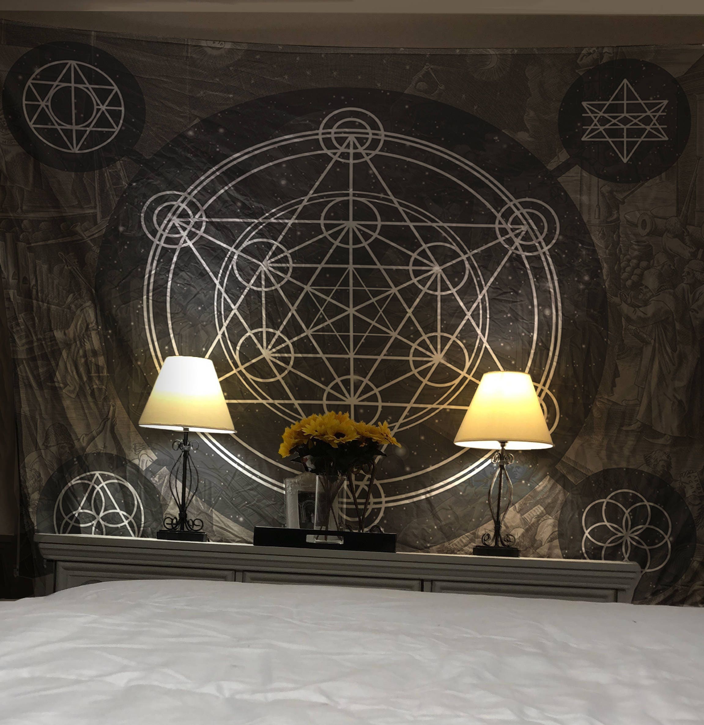 Sacred geometry tapestry deals