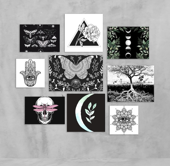 Gothic Aesthetic Collage Prints - Dorm Room Prints - Collage of different sizes - aesthetic room decor