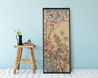 Art Nouveau Nature- Bohemian Vintage -  Print Large Artwork - Floral - Long Poster