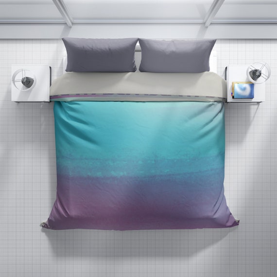 Dip Dye Bedding Tie Dye Duvet Cover Bedding Blue And Purple Etsy