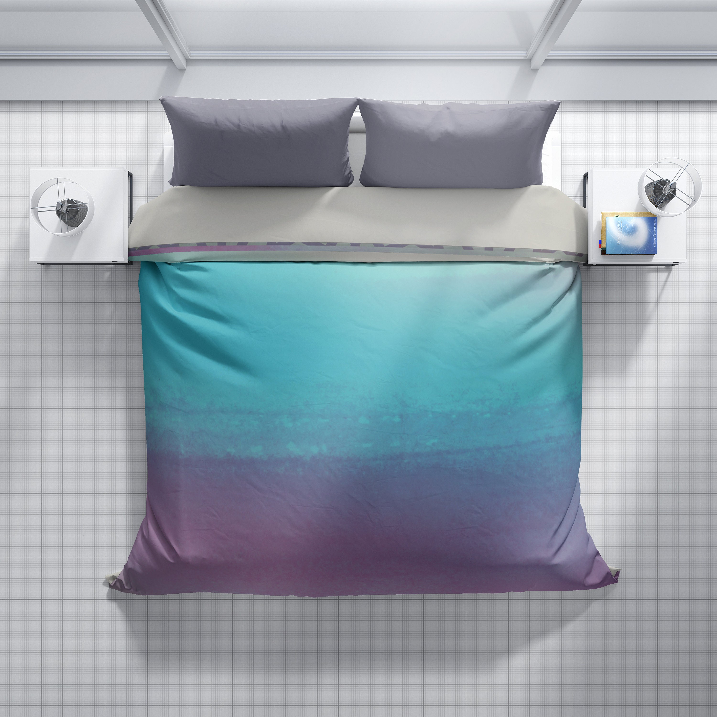 Dip Dye Bedding Tie Dye Duvet Cover Bedding Blue and Purple Etsy