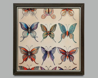 Vintage Butterflies - Art Nouveau -  Moths and Butterflies - Mandala  Square - For Your Sacred Space