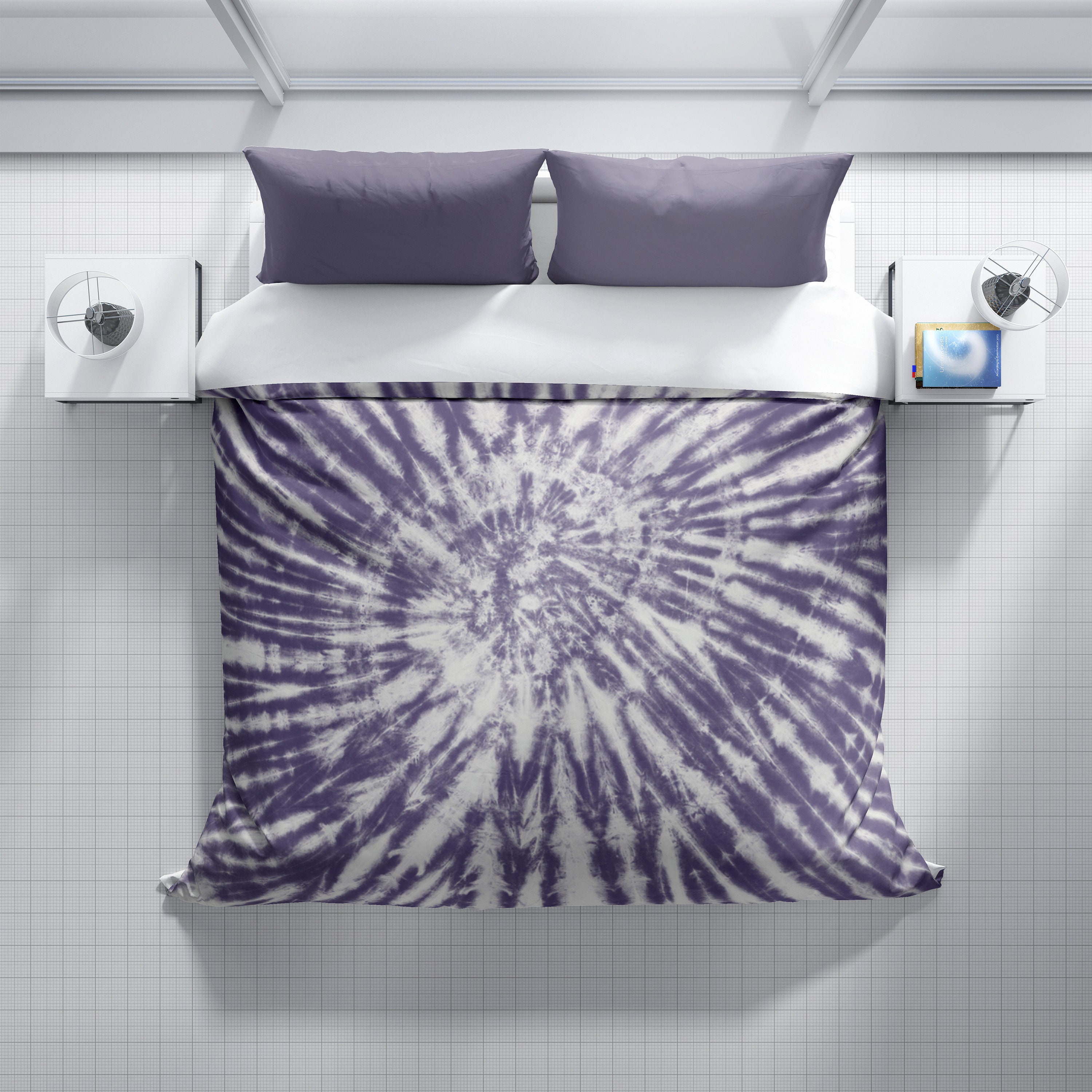 Purple Tie Dye Bedding Tie Dye Duvet Cover Bedding shibori Etsy