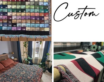 Custom Woven Tapestry Blanket - Jacquard Woven Photo Blanket - Woven Art Blanket