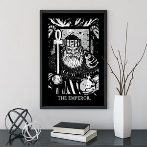 The Emperor Print - Goth Tarot Print - Emperor Poster - Rysunek - Ilustracja - Tarot