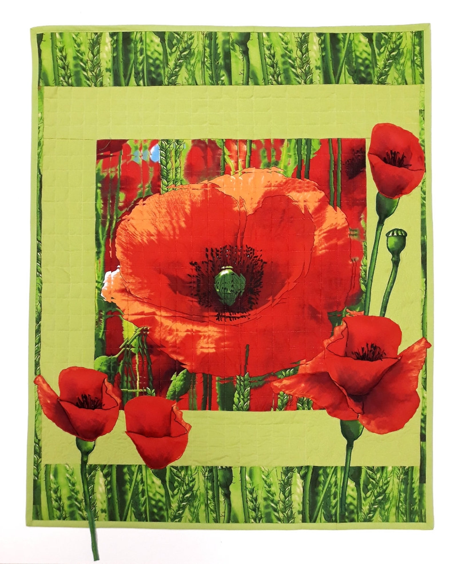 Red Poppy Fabric Quilting Fabric Patchwork Quilt Cotton Fabric Etsy