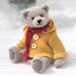 Small Traditional Teddy Bear - "Oscar" - mohair jointed artist bear with hand finished gift box