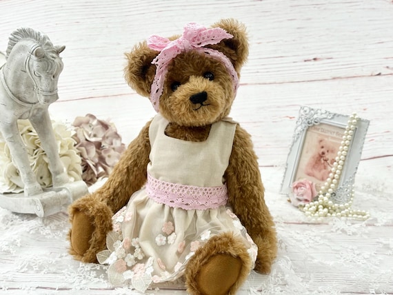 Large Jointed Mohair Bear - "Fleur" with free delivery