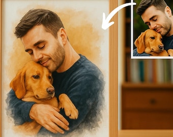 From Photo to Paintings. Personalized Pet Lovers Portrait. Digital or Canvas. Custom Order