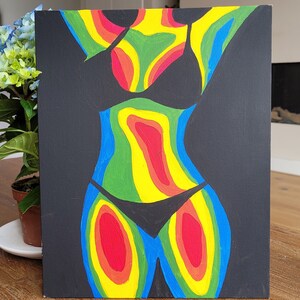 Woman Abstract Painting: Handmade Acrylic Artwork on Canvas, Perfect Wall Decor for Living Room, Bedroom or Office