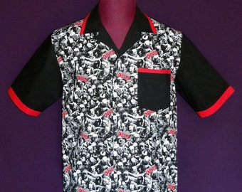 Zombies Cotton Men's Button Down Bowling Style Shirt