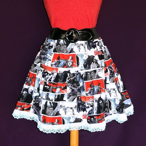 Zombies Cotton Ruffled Circle Skirt with Lace