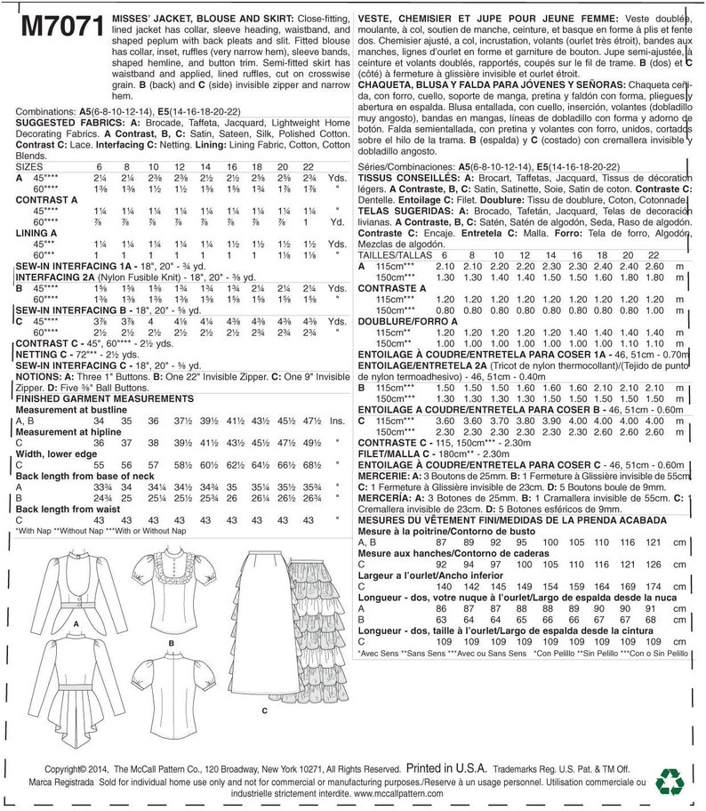 McCall's M7071 Sewing Pattern Size 14,16,18,20,22 Uncut with Factory Folds image 2