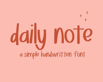 Daily Note Font; Procreate, Lettering Font, Goodnotes Font