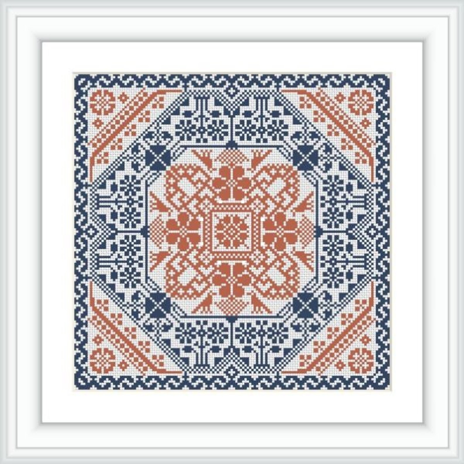 Cross Stitch Pattern Sampler Quaker Motifs MAI Digital PDF Etsy