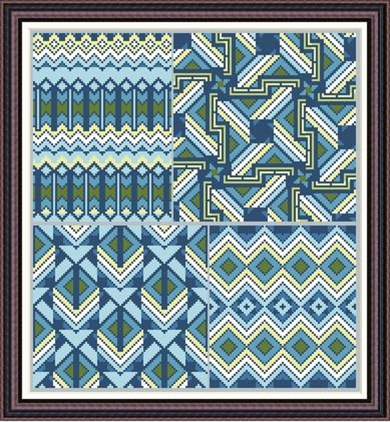 Cross Stitch Pattern Geometry Set Abstract Pattern Sampler | Etsy