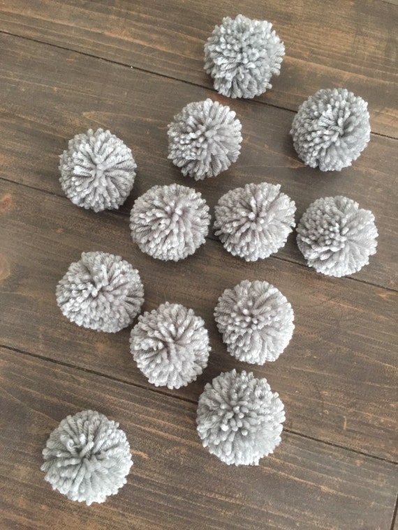 12 Light Gray Yarn Pom Poms Craft Supplies Party Decor Etsy 12 Light Gray Yarn Pom Poms Craft Supplies Party Decor Etsy