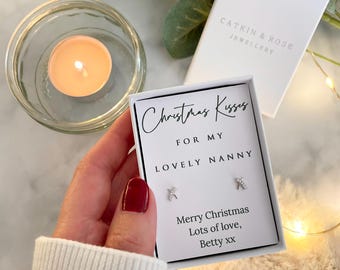 Nanny Christmas gift, Nanny Xmas present, Nanny earrings, Best Nanny, Gift from grandchildren for Nanny, personalised jewellery Nanny xmas