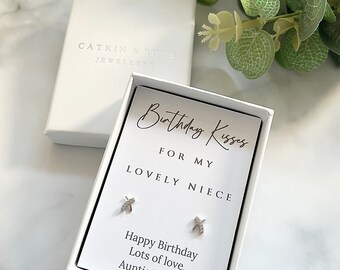 Niece Birthday Earrings, Niece Jewellery, Best Niece ever gift, Meaningful gift Niece, Niece jewellery keepsake, Niece birthday box, Dainty