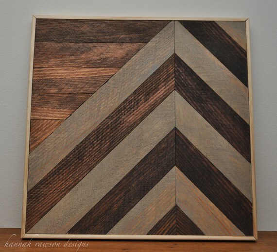 Items similar to rustic, boho chevron wood wall art {12" x 12"} on Etsy