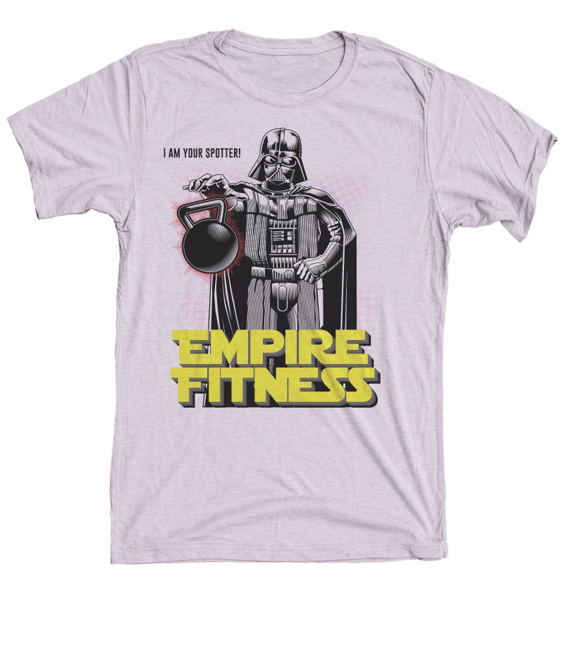 Darth Vader Shirt Star Wars Shirt Mens Empire Fitness Gym Shirt Hand Screen Printed on a Mens T-shirt image 1
