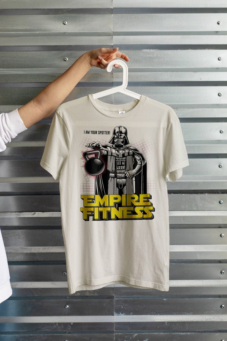 Darth Vader Shirt Star Wars Shirt Mens Empire Fitness Gym Shirt Hand Screen Printed on a Mens T-shirt image 5