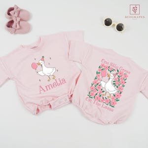 Personalized One Silly Goose Birthday Baby Romper, 1st Birthday Silly Goose Romper, Silly Goose Birthday, Newborn Outfit, Cute Birthday Baby