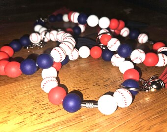 Phillies inspired wristlet keychains