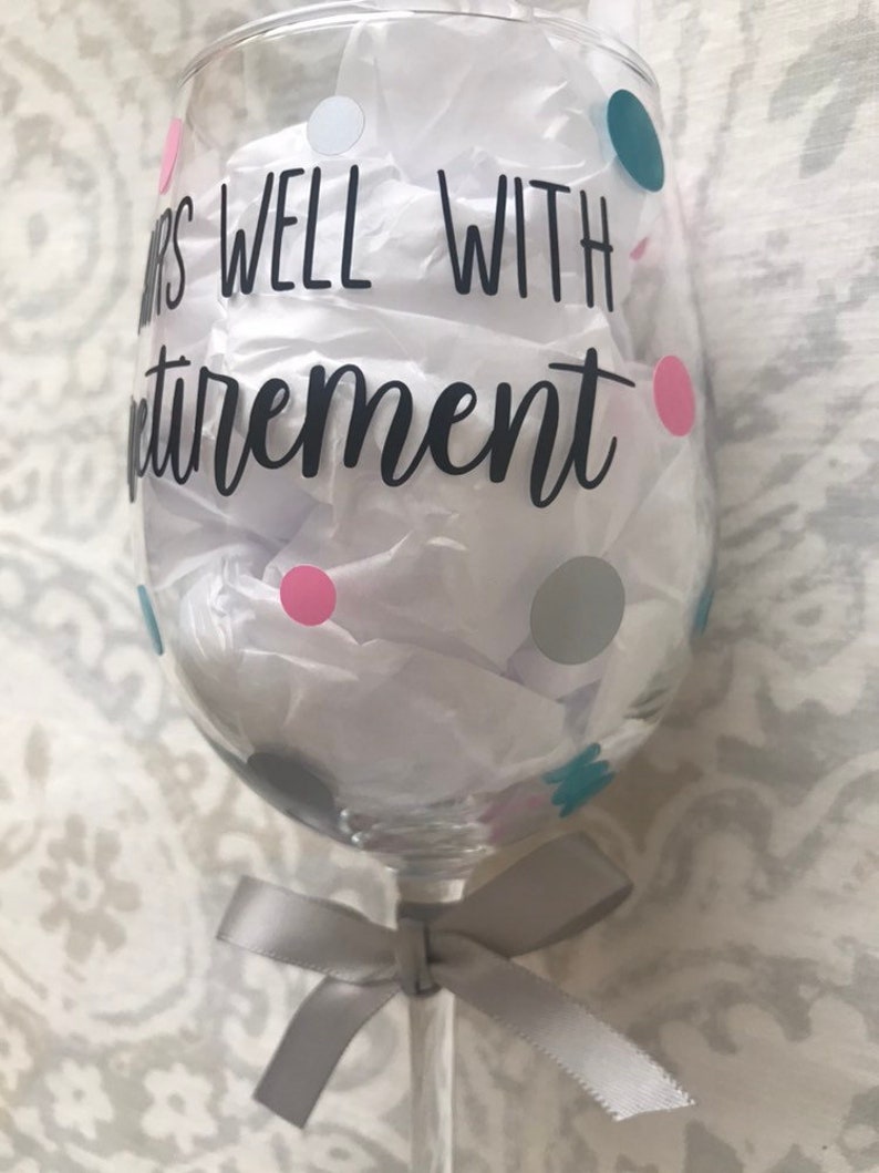 Pairs Well With Retirement / Retirement Wine Glass / Etsy