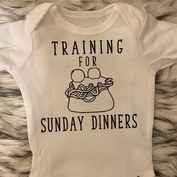 Training for Sunday Dinners Bodysuit/Funny Baby Bodysuit