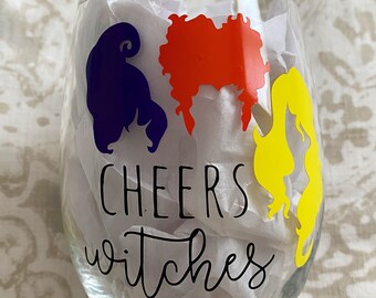 Hocus Pocus Copa de vino/Cheers Witches/Copa de vino de Halloween