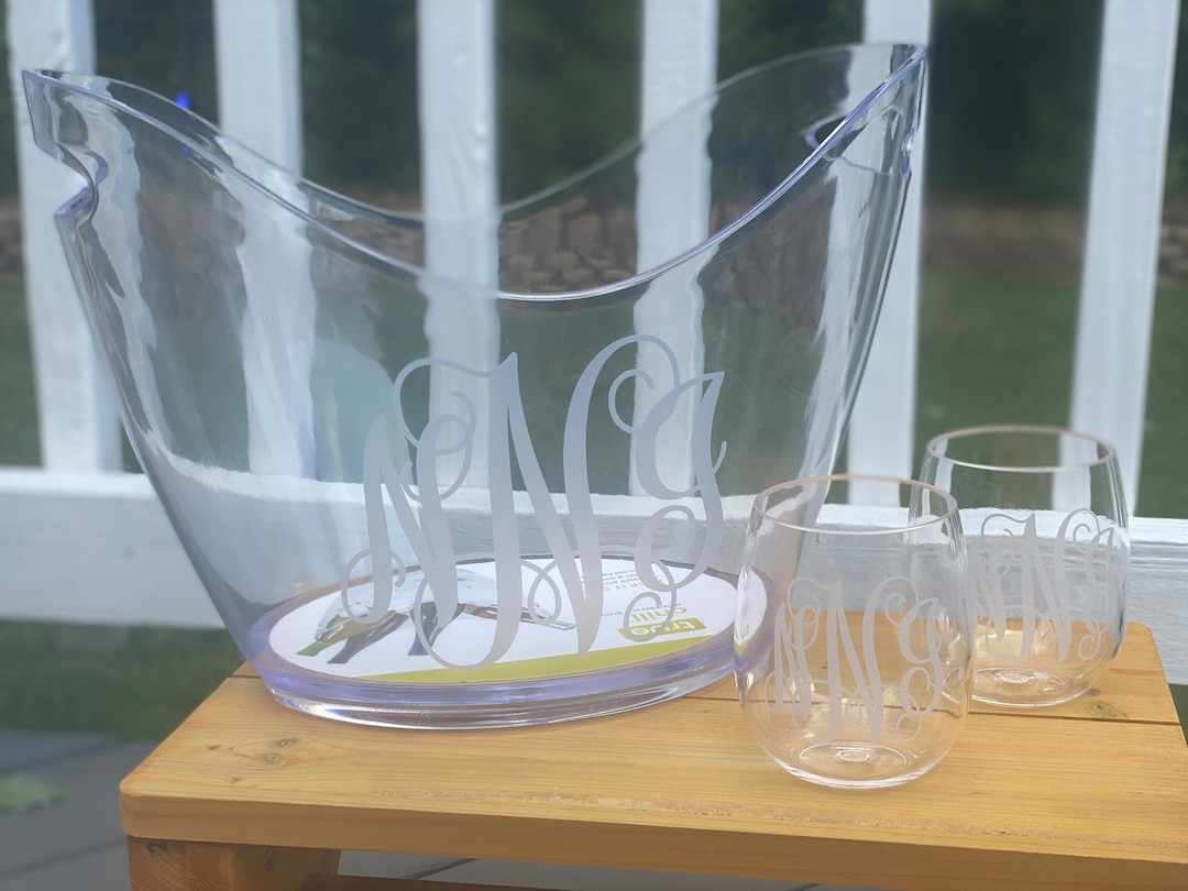 Acrylic Ice Bucket, Acrylic Ice Tub, Personalized Wine Glasses