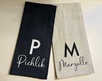 Personalized Dish Towel / Initial Kitchen Towel / Custom Tea Towel / Kitchen Decor / New Couple Gift / Wedding Gift / Housewarming Gift