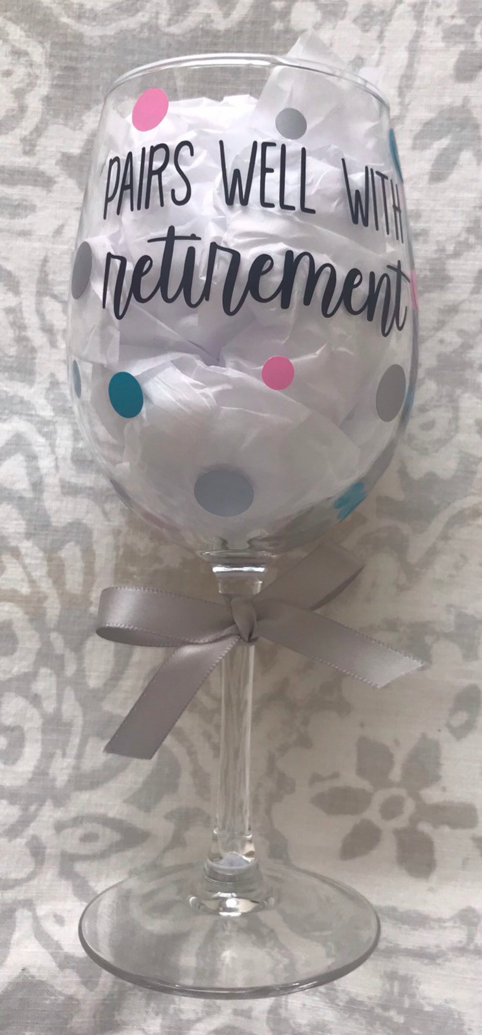 Pairs Well With Retirement / Retirement Wine Glass / Etsy