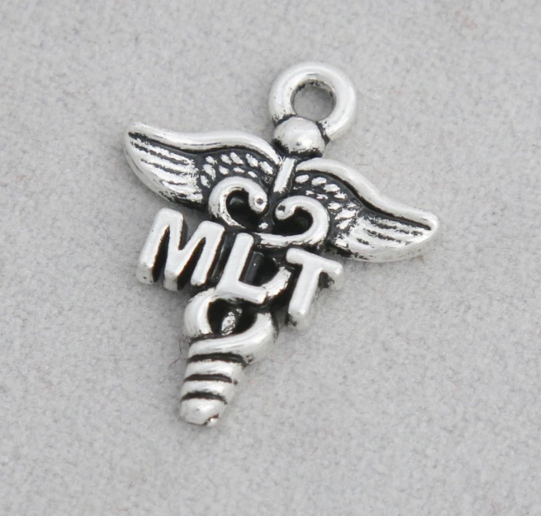 4 Medical Lab Tech Caduceus Antique Silver Tone Charms in a Etsy