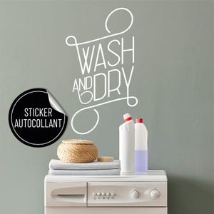 Aufkleber Waschen und Trocknen Wäscheaufkleber, Waschküche Wandtattoo
