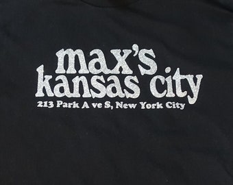 Maxs Kansas City, New York CITY, Glitter T shirt, Lou Reed, The Velvet Underground, 1960s/Punk  Andy Warhol Ravens of London.